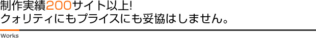 制作実績200サイト以上!クォリティにもプライスにも妥協はしません。